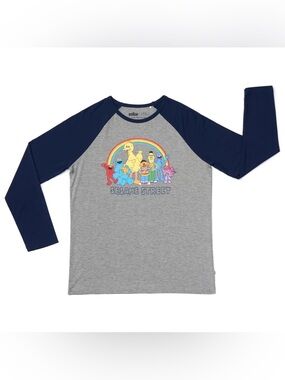 Sesame Street Navy & Gray Raglan Tee